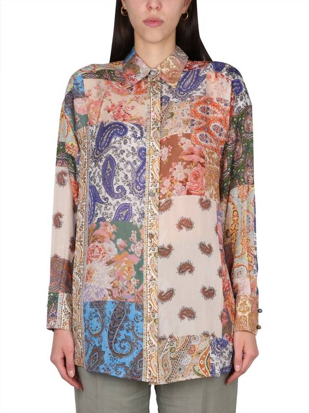 n graphic print silk long-sleeve shirt - ZIMMERMANN - BALAAN 2