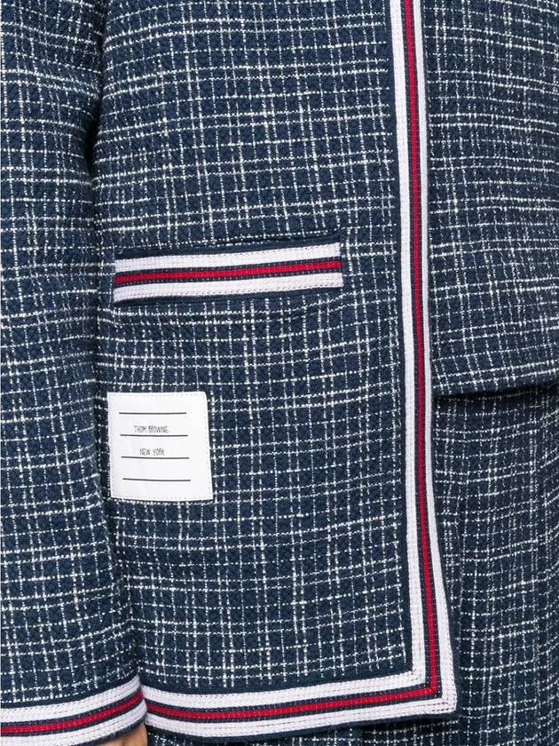Women's Check Tweed Cardigan - THOM BROWNE - BALAAN.