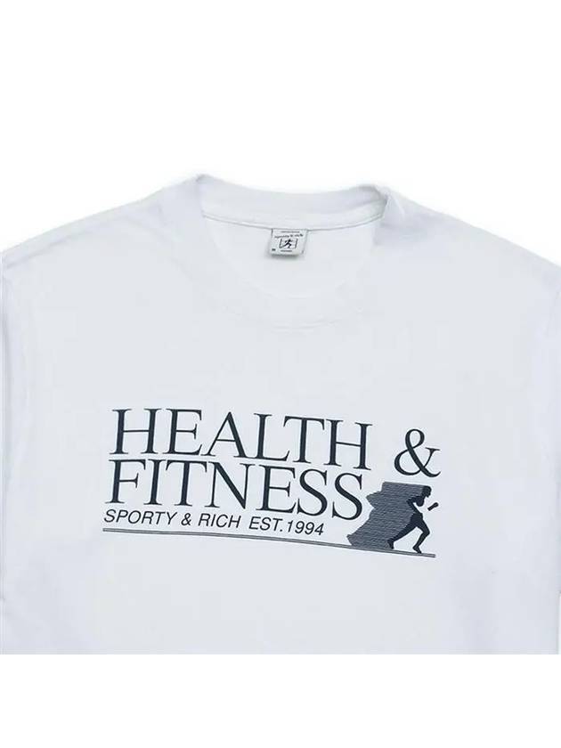 Health Fitness Logo Short Sleeve T-Shirt White - SPORTY & RICH - BALAAN 4