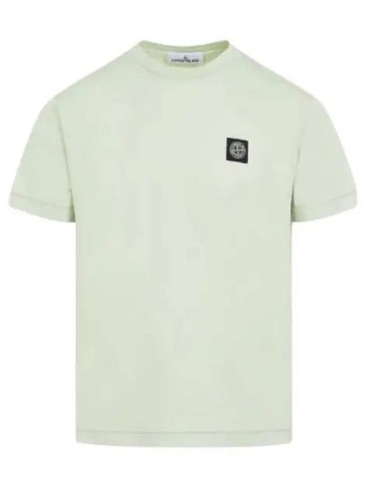 Logo Patch Short Sleeves T-Shirt Pistachio Green - STONE ISLAND - BALAAN 2