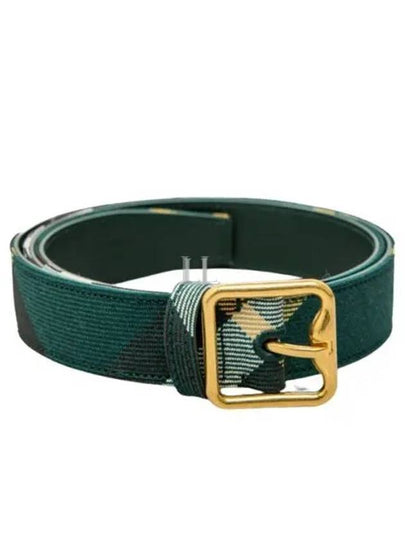 Check Pattern Buckled Leather Belt Green - BURBERRY - BALAAN 2