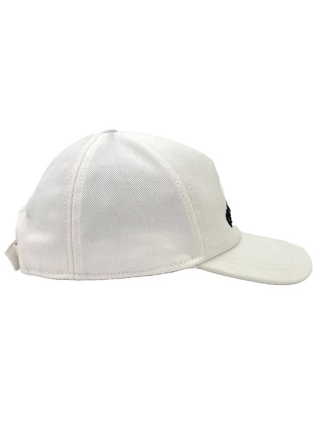 Embroidered Logo Drill Ball Cap White - MIU MIU - BALAAN 4