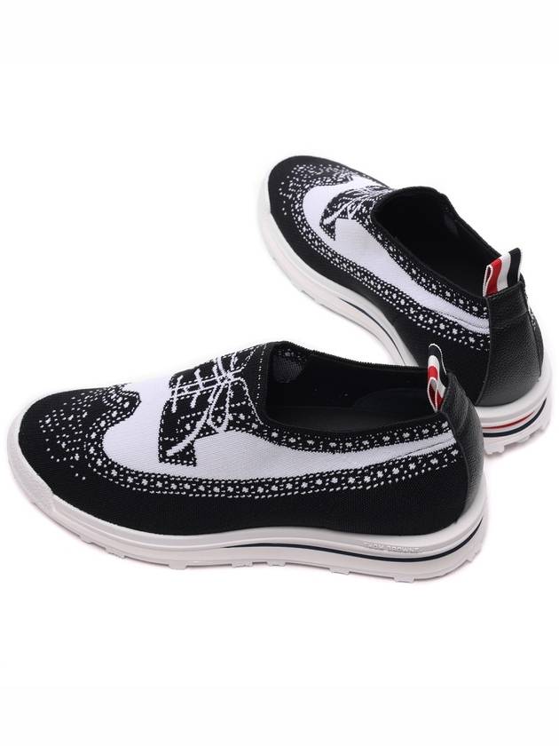 Tech Trompe L'oeil Long Wingtip Low Top Sneakers Black - THOM BROWNE - BALAAN 7