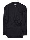 Officer Collar Twist Shirt Black - LEMAIRE - BALAAN 10