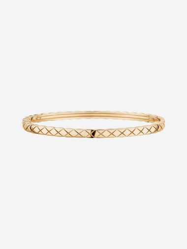 Coco Crush Quilted Motif Mini Bangle Bracelet Gold - CHANEL - BALAAN 1