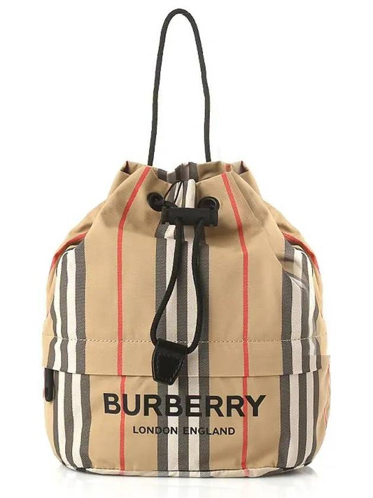 Icon Stripe Econyl Drawcord Bucket Bag Archive Beige - BURBERRY - BALAAN 2