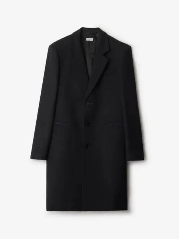 Tailored Wool Single Coat Black - BURBERRY - BALAAN 2