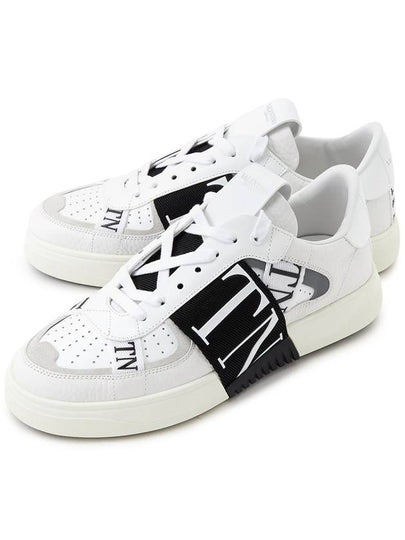 Men's VL7N Band Low Top Sneakers White Black - VALENTINO - BALAAN 2