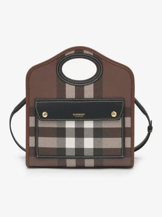 Mini Pocket Tote Bag Brown - BURBERRY - BALAAN 2