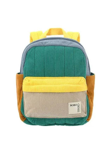 Bag B224AH019 991 Color Block Padded Corduroy Kids Backpack - BOBO CHOSES - BALAAN 1