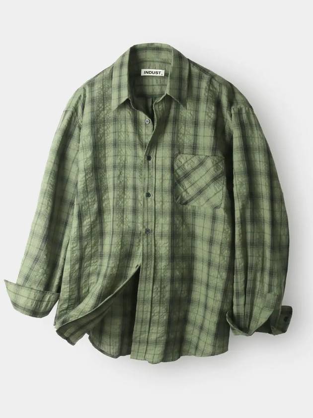 Breed Wrinkle Check Shirt Khaki - INDUST - BALAAN 3