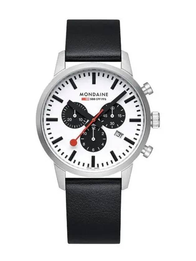 Men's Leather Wrist Watch Chrono MSD.41410.LBV - MONDAINE - BALAAN 2