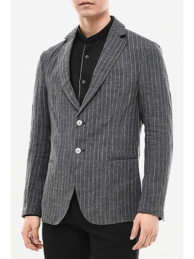 51G28S Emporio striped single breasted jacket gray 51S21 0631 - EMPORIO ARMANI - BALAAN 2