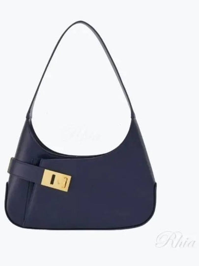 Smooth Caprether Medium Shoulder Bag Navy - SALVATORE FERRAGAMO - BALAAN 2