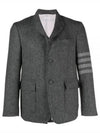 Donegal Tweed 4 Bar Single Breasted Blazer Jacket Grey - THOM BROWNE - BALAAN 2