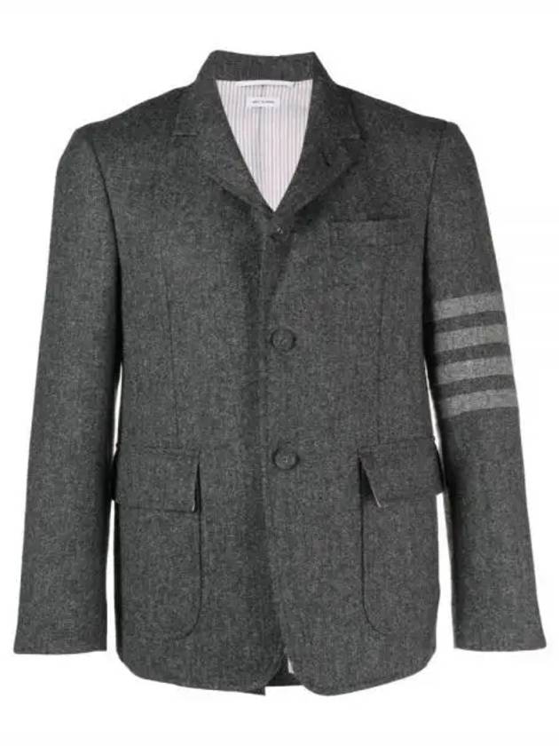 Donegal Tweed 4 Bar Single Breasted Blazer Jacket Grey - THOM BROWNE - BALAAN 2