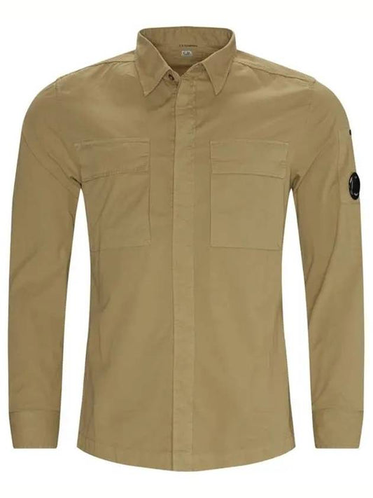 Lens Garment Dye Over Long Sleeve Shirt Brown - CP COMPANY - BALAAN 2