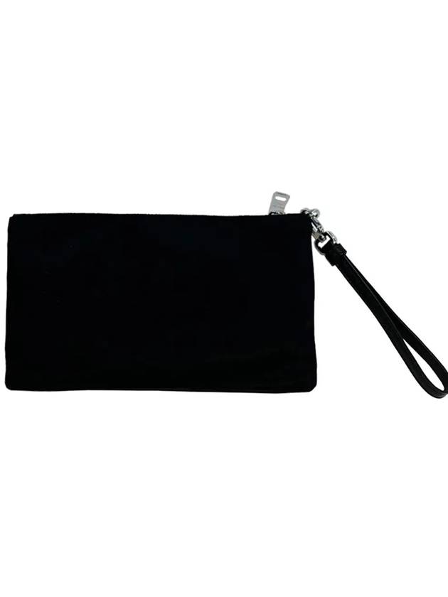 Saffiano Re Nylon Leather Strap Clutch Black - PRADA - BALAAN 5