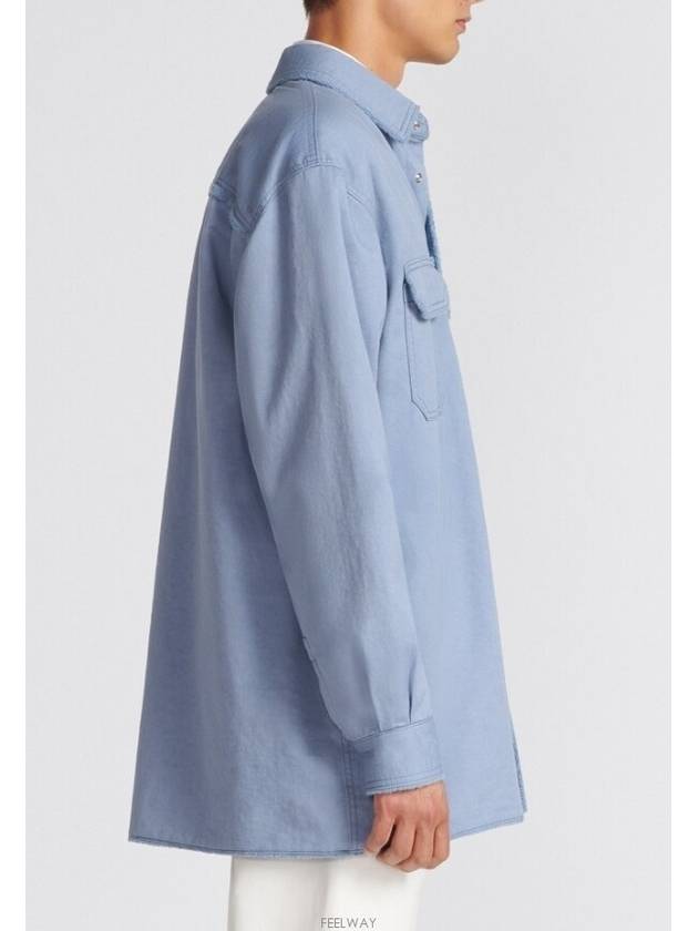 Overshirt Cotton Jacket Blue - DIOR - BALAAN 4