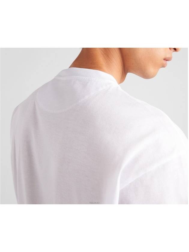 Nylon Pocket Cotton Short Sleeve T-Shirt White - PRADA - BALAAN 5