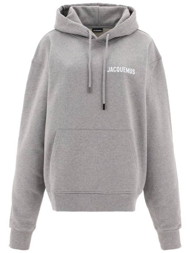 Chest Logo Print Classic Fit Cotton Hoodie Grey - JACQUEMUS - BALAAN 1