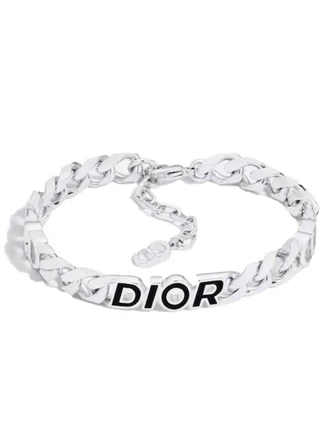 Italic Chain Link Bracelet Silver - DIOR - BALAAN 3