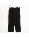 Logo Patch Wool Wide Pants Black - LOEWE - BALAAN 2