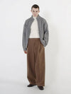 One Tuck Banding Wool Slacks Brown - CHANCE'S NOI - BALAAN 2