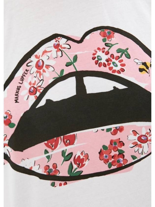 Women's Flower Lip Print TShirt TEE496 - MARKUS LUPFER - BALAAN 2