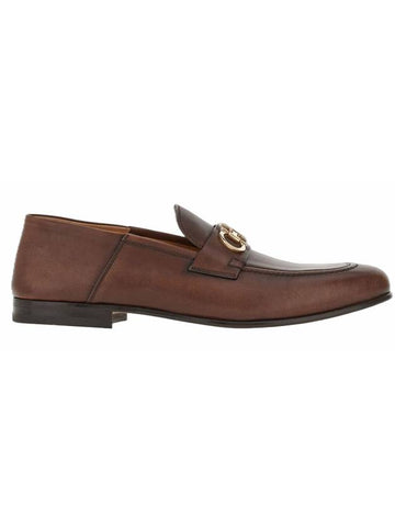 Salvatore Gancini Ornament Loafer Chocolate - SALVATORE FERRAGAMO - BALAAN.