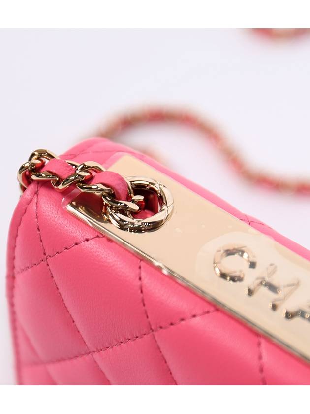 CC Lambskin Chain Mini Cross Bag Hot Pink - CHANEL - BALAAN 6