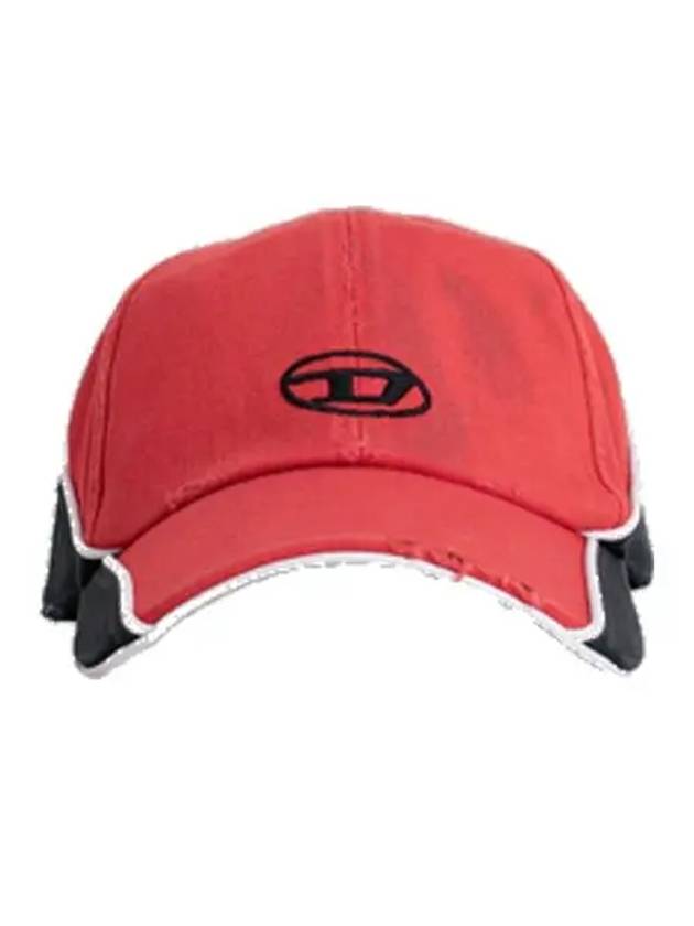 C Dale Distressed Colour Block Base Ball Cap Red - DIESEL - BALAAN 3