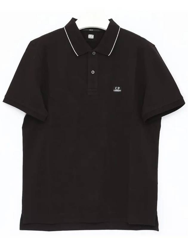 Embroidery Logo Polo Shirt Black - CP COMPANY - BALAAN 3