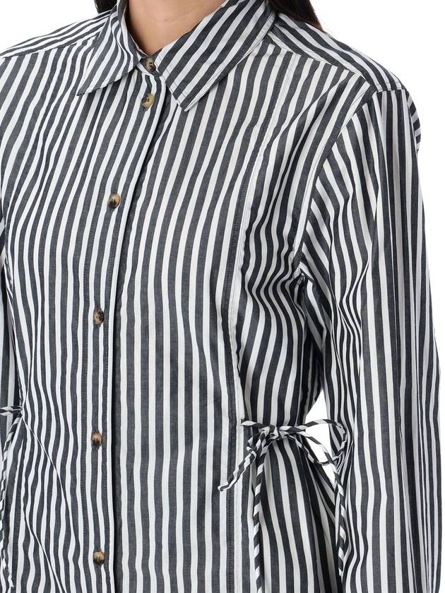 STRIPE OVERSIZED TIE STRING SHIRT - GANNI - BALAAN 3