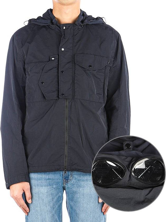 Chrome R Goggles Overshirt Hooded Jacket Navy - CP COMPANY - BALAAN 2