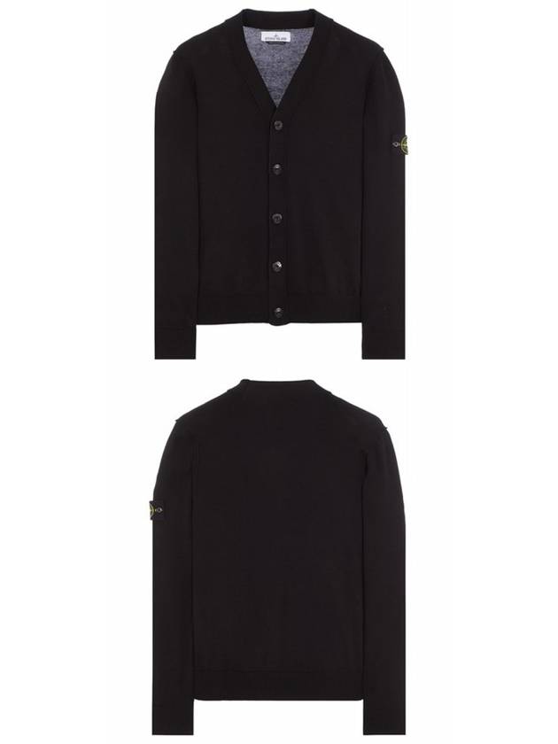 Logo Patch Cardigan Black - STONE ISLAND - BALAAN 5