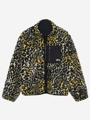 Sherpa Reversible Jacket Yellow Leopard 118529 - STUSSY - BALAAN 1