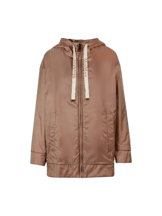 The Cube Greendy GREENDI Technical Canvas Hooded Zip Up Padding Brown - MAX MARA - BALAAN.