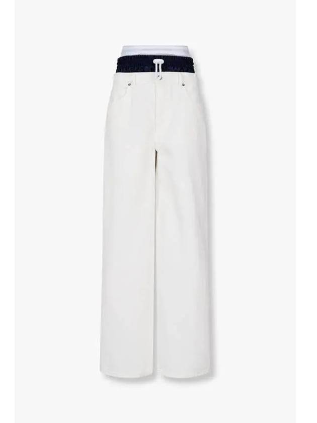 Layered banding denim pants white - ALEXANDER WANG - BALAAN 1