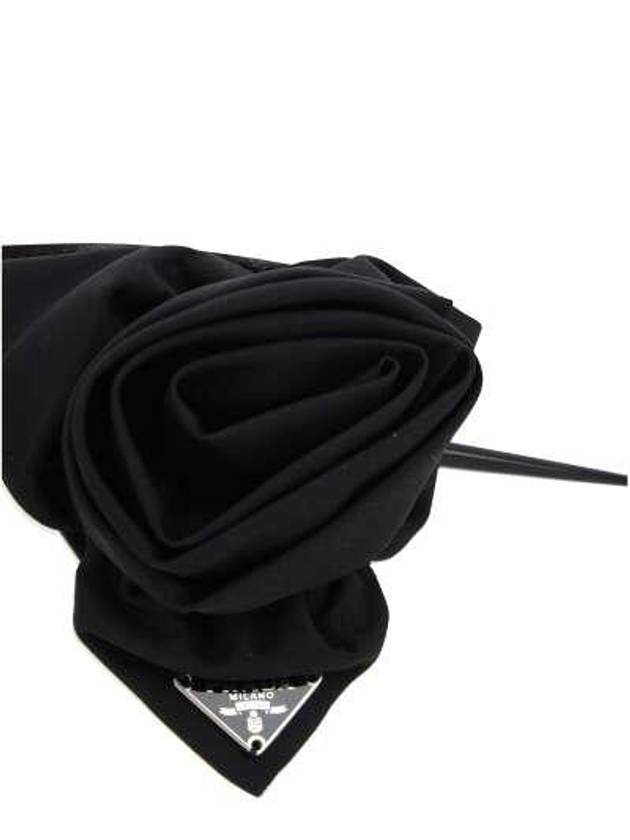 Women's Logo Hairpin Hairband Black - PRADA - BALAAN 4