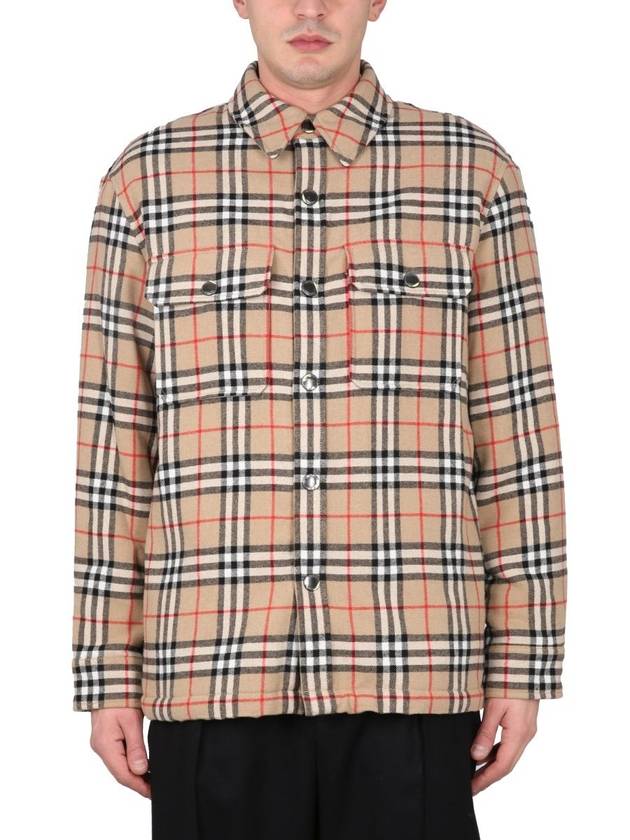 Vintage Check Wool Cotton Over Long Sleeve Shirt Archive Beige - BURBERRY - BALAAN 4