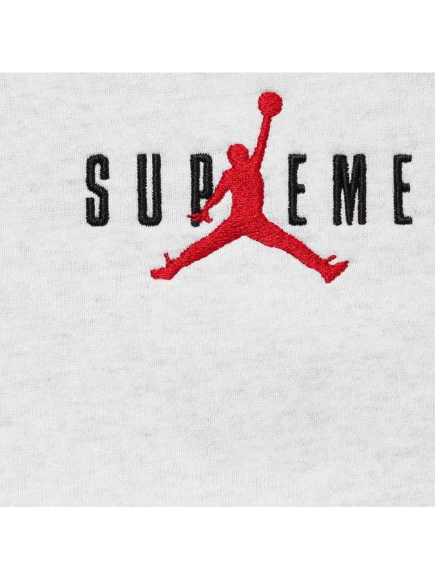 Jordan Logo Print Hoodie Ash Grey - SUPREME - BALAAN 4