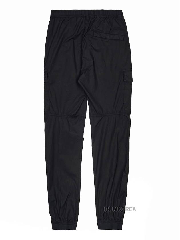 Stretch Cotton Tela Paracadute Straight Pants Black - STONE ISLAND - BALAAN 3