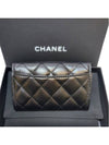 Classic Card Holder Lambskin Black Metal Black - CHANEL - BALAAN 4