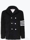 Men's 4 Bar Unconstructed Classic Shearling Double Coat Black - THOM BROWNE - BALAAN 2