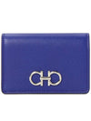 Gancini Leather Card Wallet Blue - SALVATORE FERRAGAMO - BALAAN 2