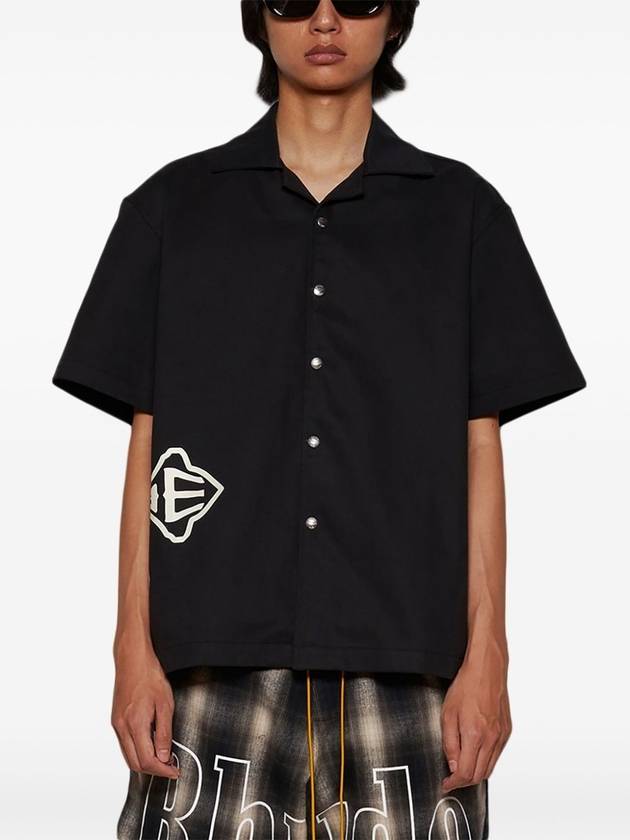 RHUDE CROSS LOGO SNAP SHIRT - RHUDE - BALAAN 3