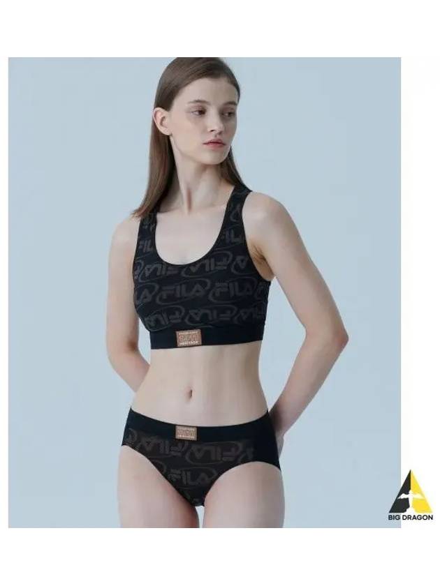 UNDERWEAR New Heritage Logo Print Banding Bra Top FI4ITG1442FBLK - FILA - BALAAN 1