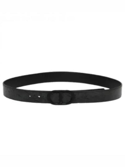 Men's Logo Leather Belt Black - DIOR - BALAAN 2