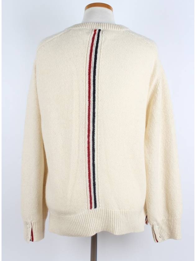 Mohair white three line knit - THOM BROWNE - BALAAN 4